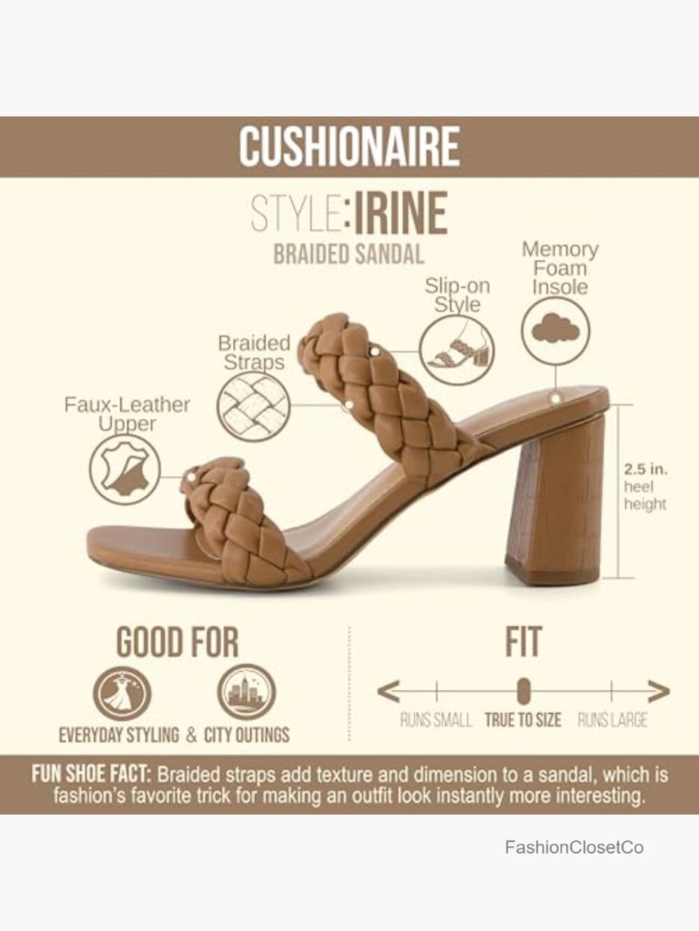 Braided Block Heel Sandals with Square Toe and Memory Foam - Picture 4 of 7